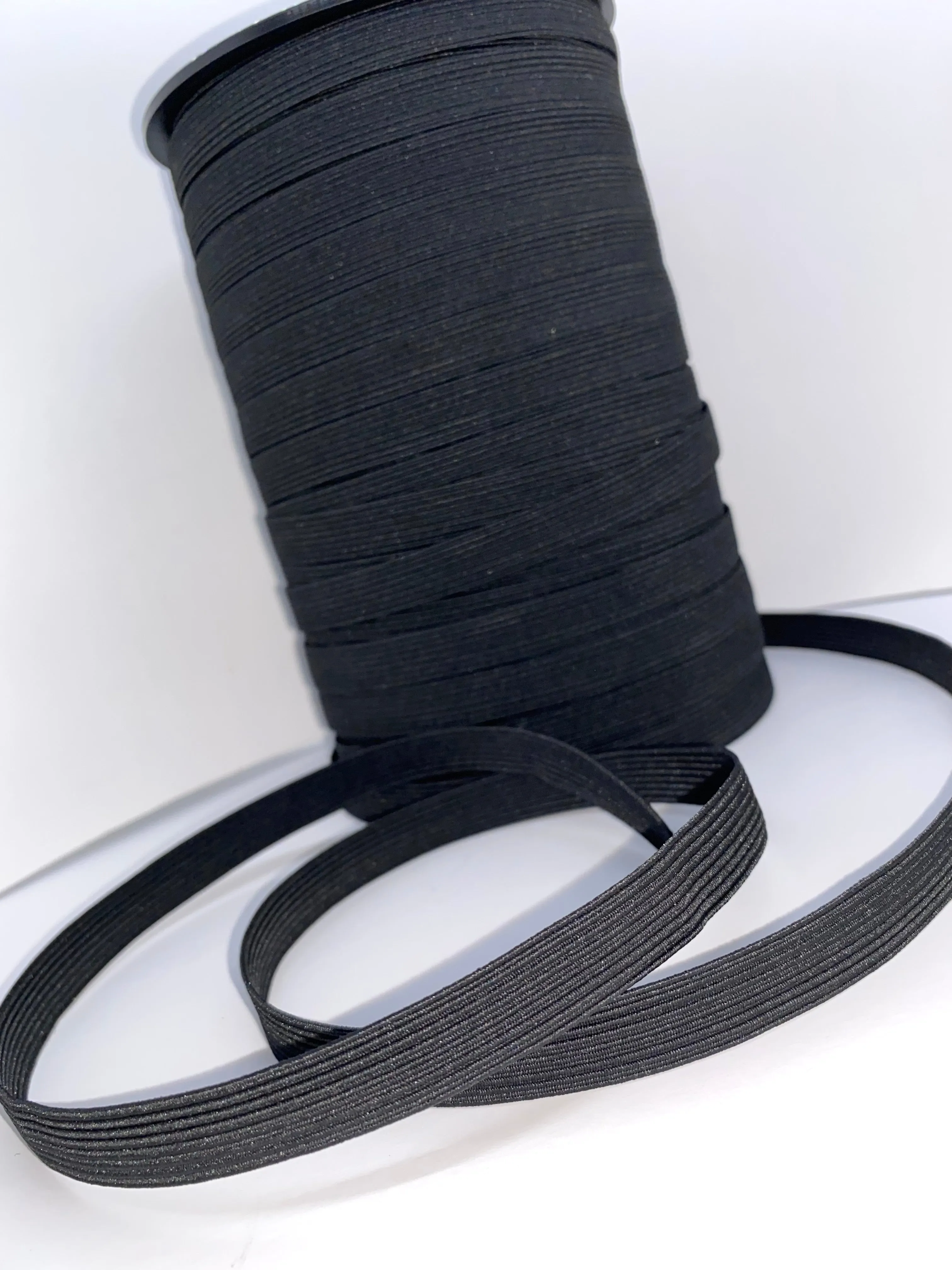 1/2" Black Braided Elastic