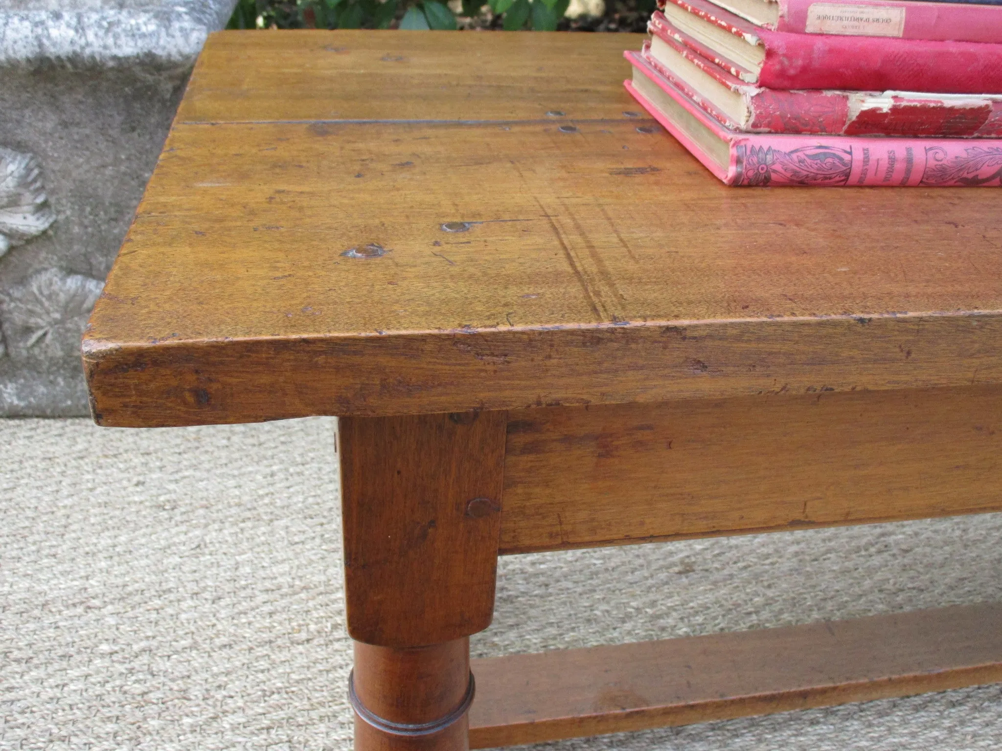 19th century French walnut coffee table 115cm