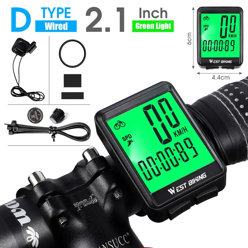 2.8" Large Screen Bicycle Computer Waterproof Wireless Wired Bike Computer Speedometer Odometer Cycling Stopwatch