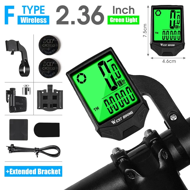 2.8" Large Screen Bicycle Computer Waterproof Wireless Wired Bike Computer Speedometer Odometer Cycling Stopwatch