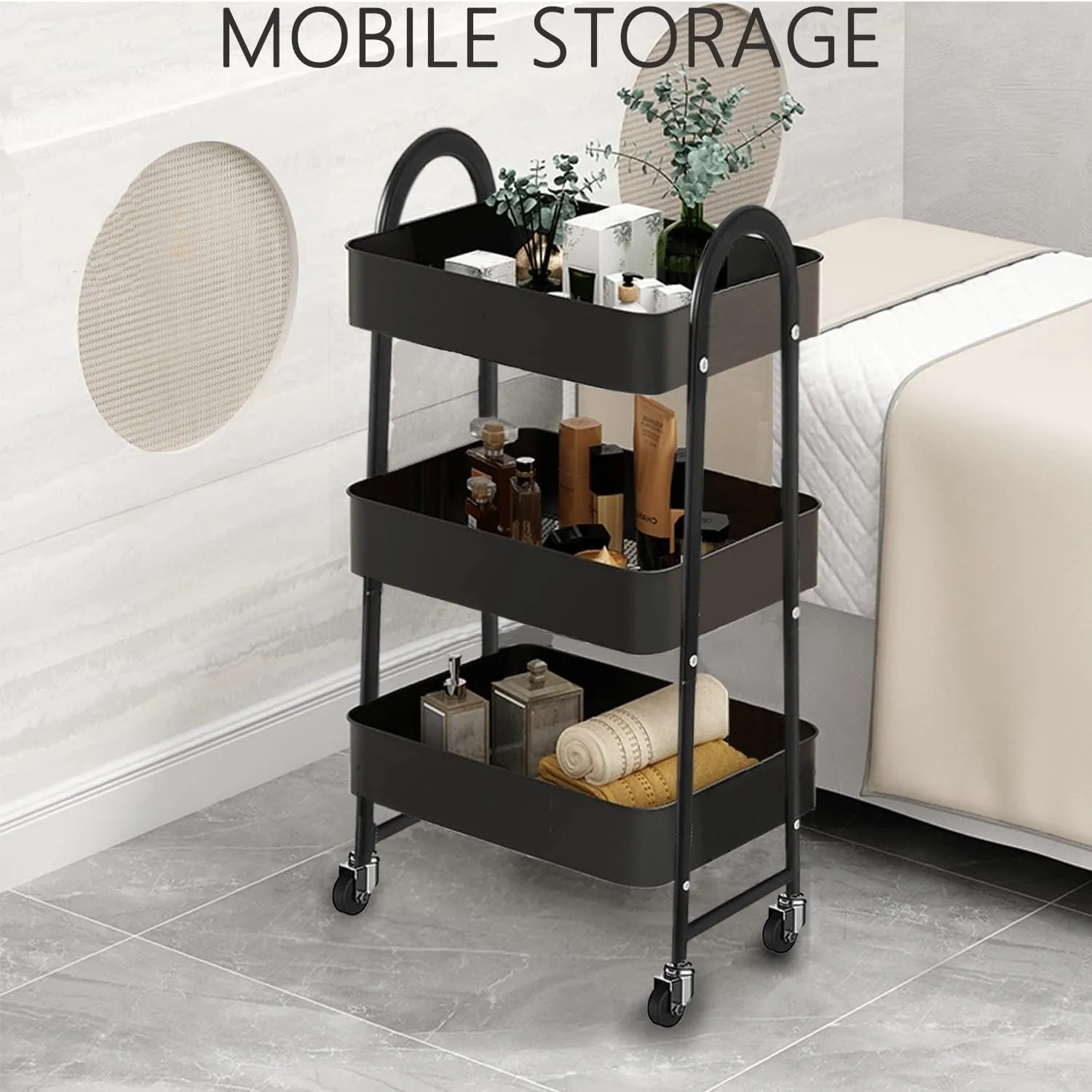 3-Tier Utility Rolling Cart