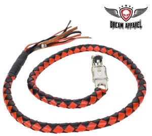 50" long Black And Orange Get Back Whip