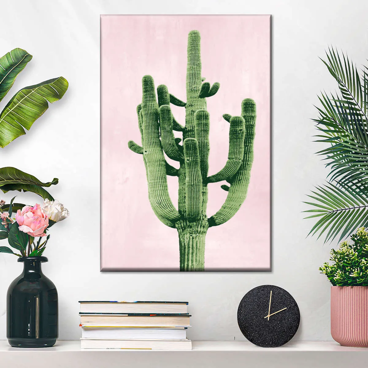 A Cactus On Pink II Wall Art