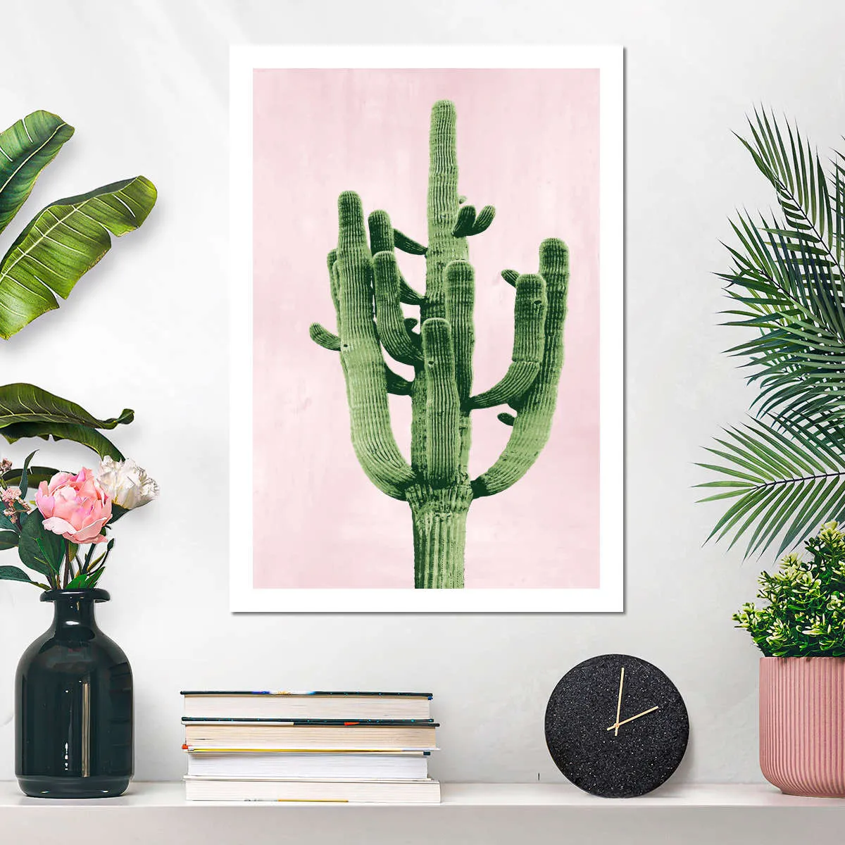 A Cactus On Pink II Wall Art