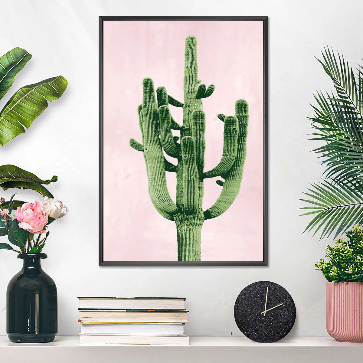 A Cactus On Pink II Wall Art