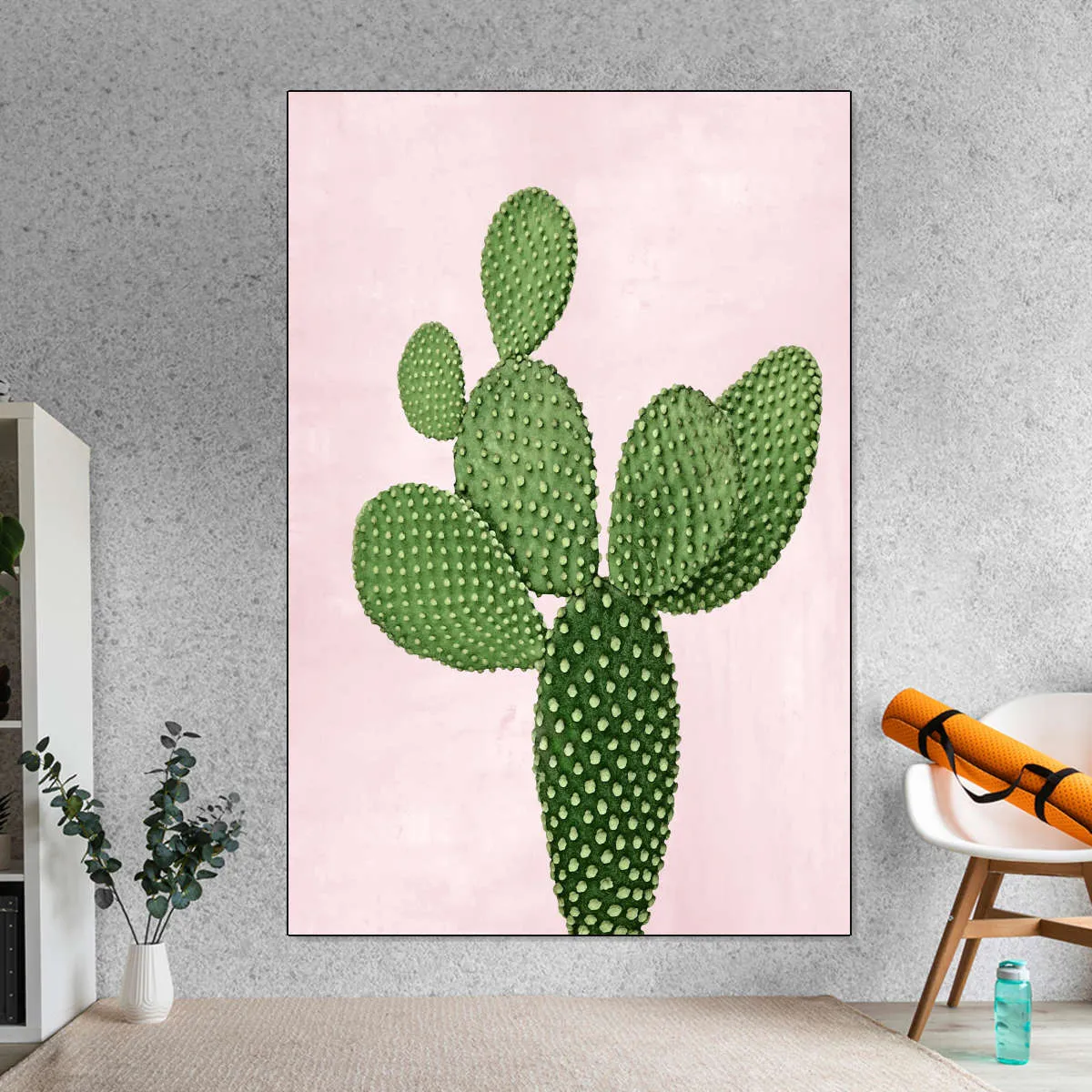 A Cactus On Pink V Wall Art