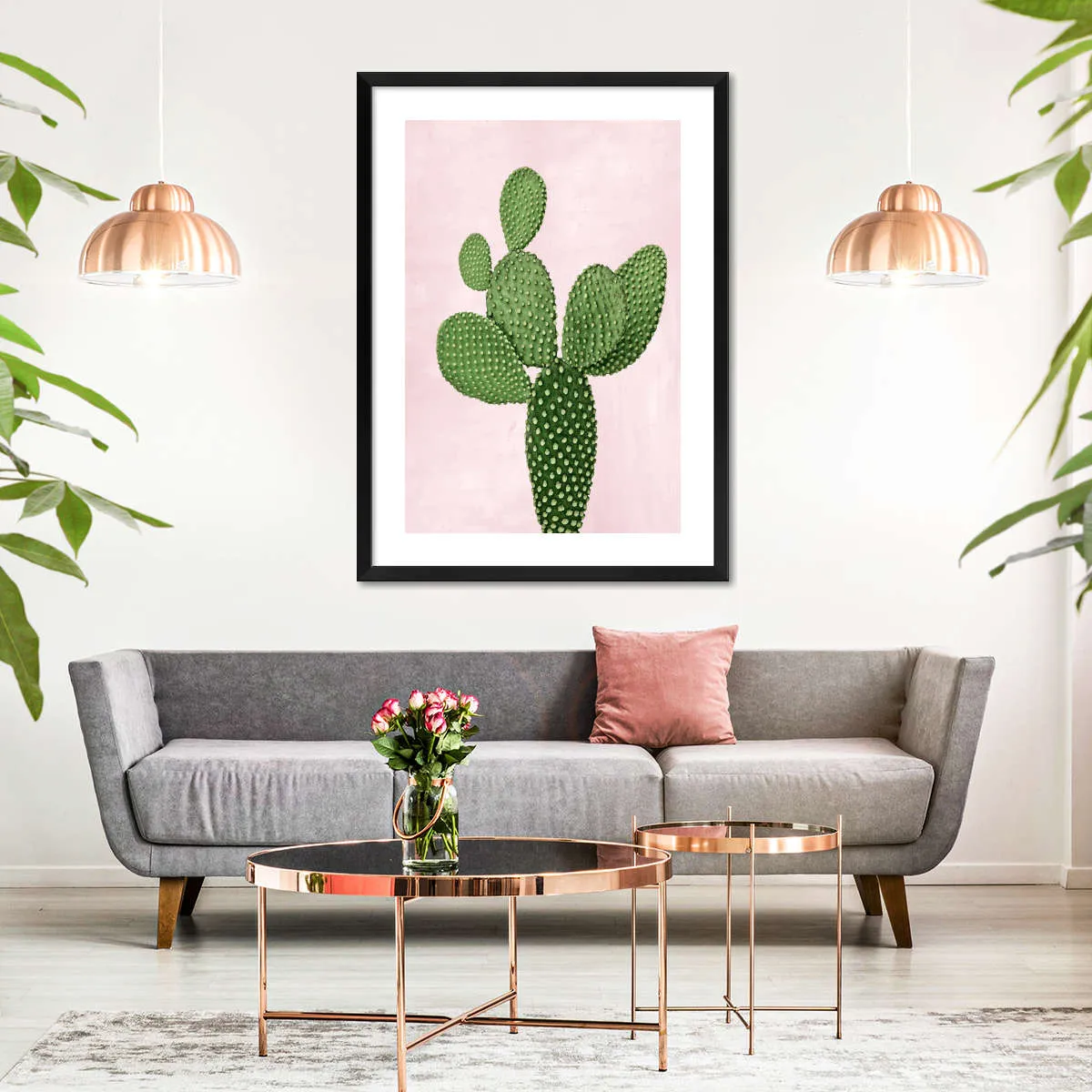 A Cactus On Pink V Wall Art