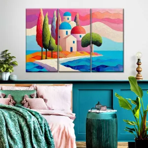 A Coastal Scene In Pastel Hues Wall Art