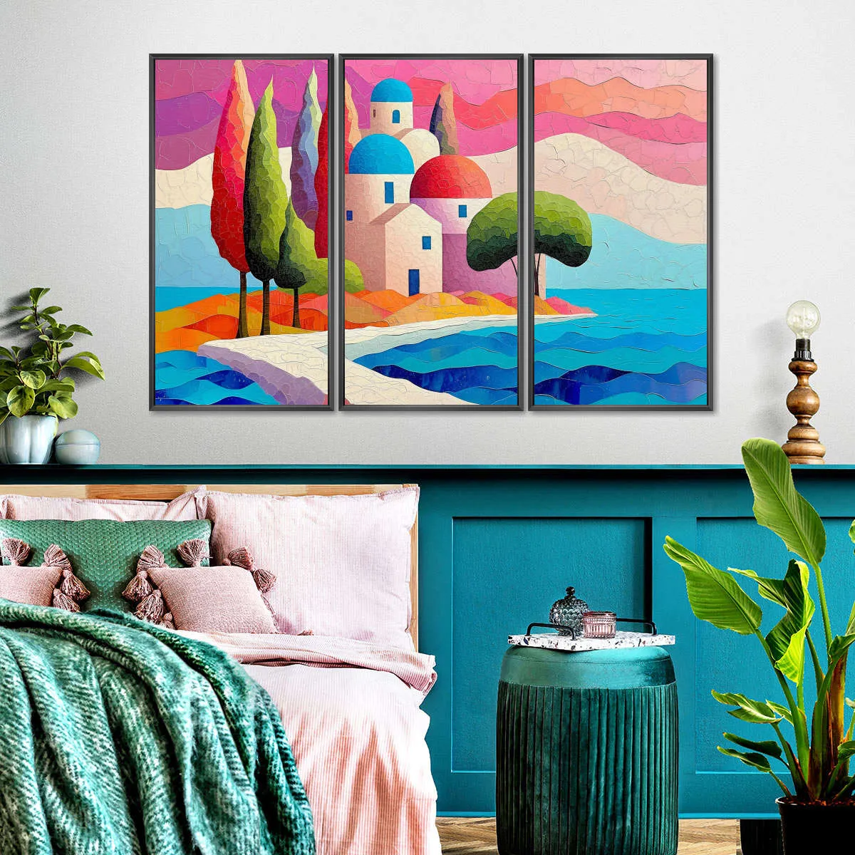 A Coastal Scene In Pastel Hues Wall Art