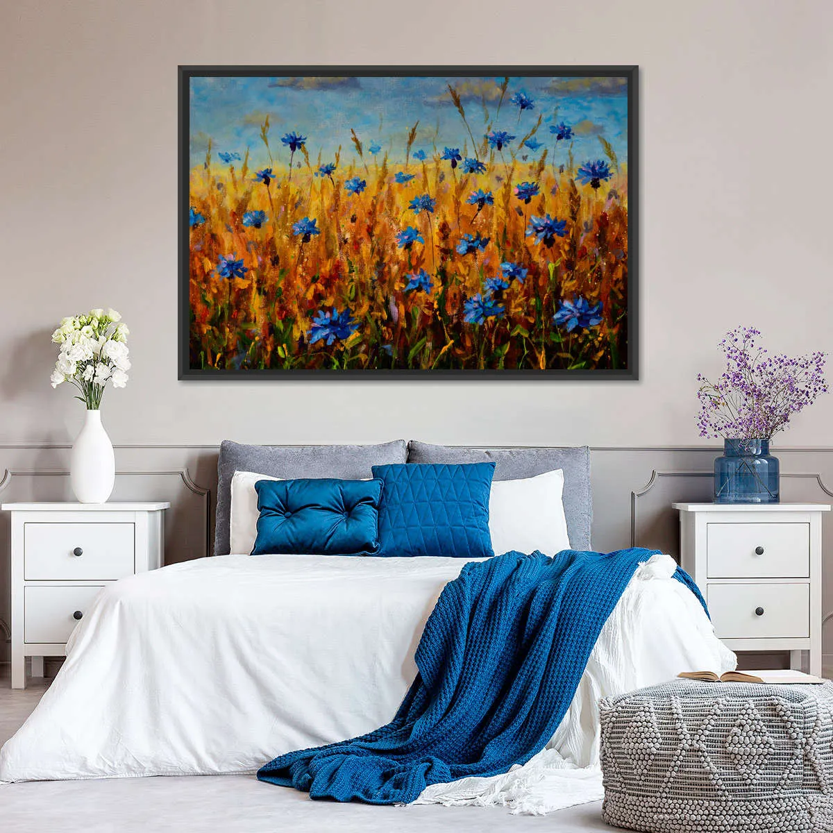 A Field Of Blue Flowers Wall Art