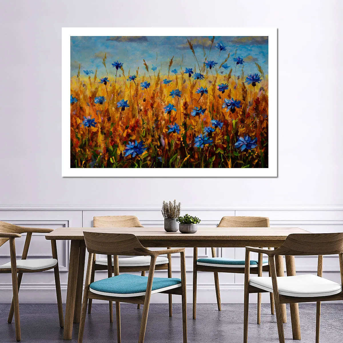 A Field Of Blue Flowers Wall Art