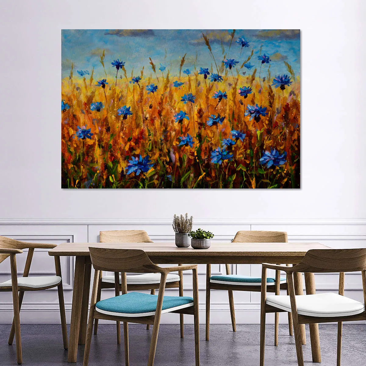 A Field Of Blue Flowers Wall Art