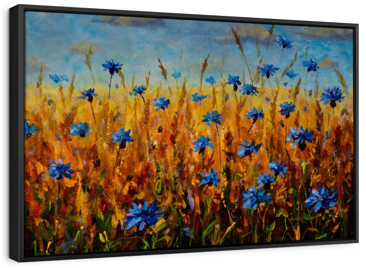 A Field Of Blue Flowers Wall Art