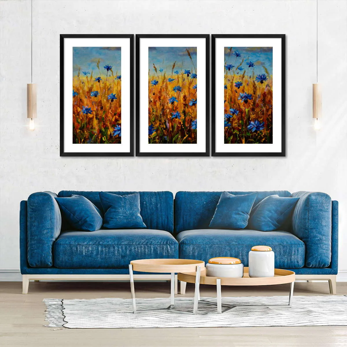 A Field Of Blue Flowers Wall Art