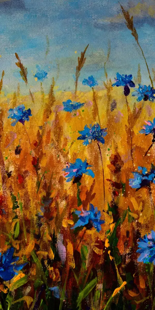 A Field Of Blue Flowers Wall Art