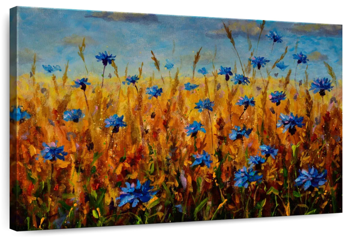 A Field Of Blue Flowers Wall Art