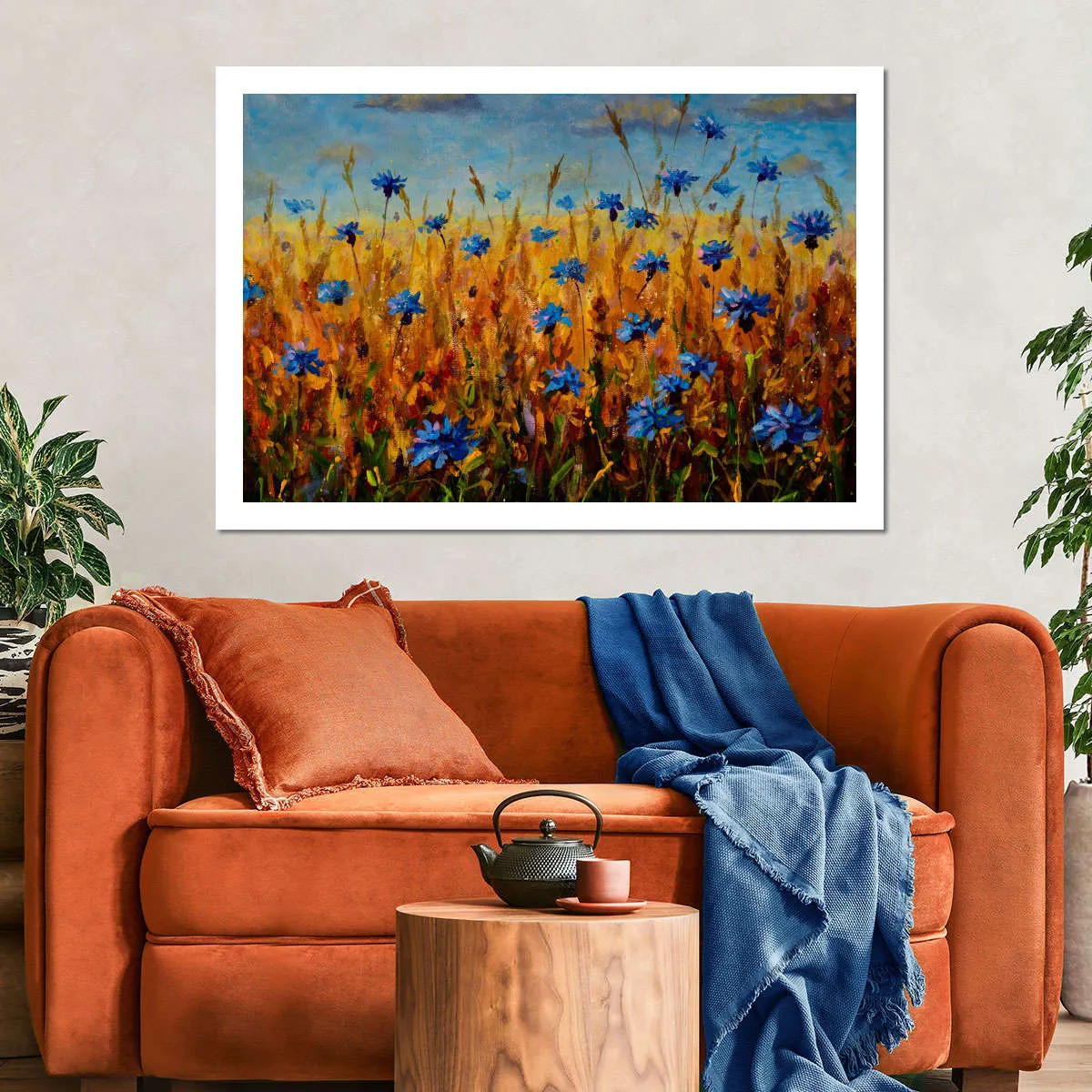 A Field Of Blue Flowers Wall Art