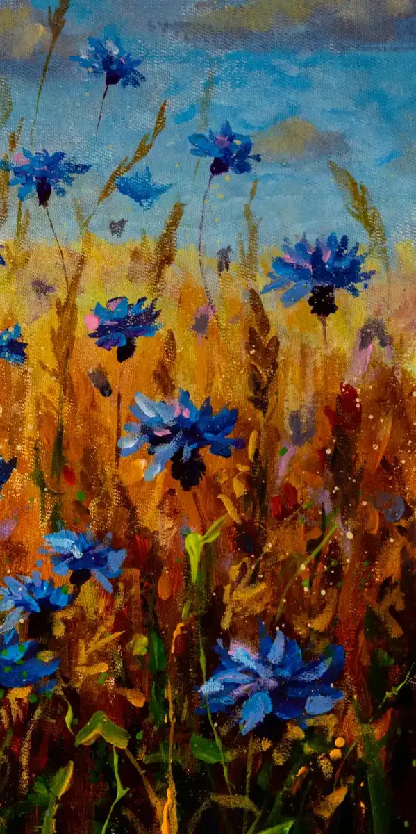 A Field Of Blue Flowers Wall Art