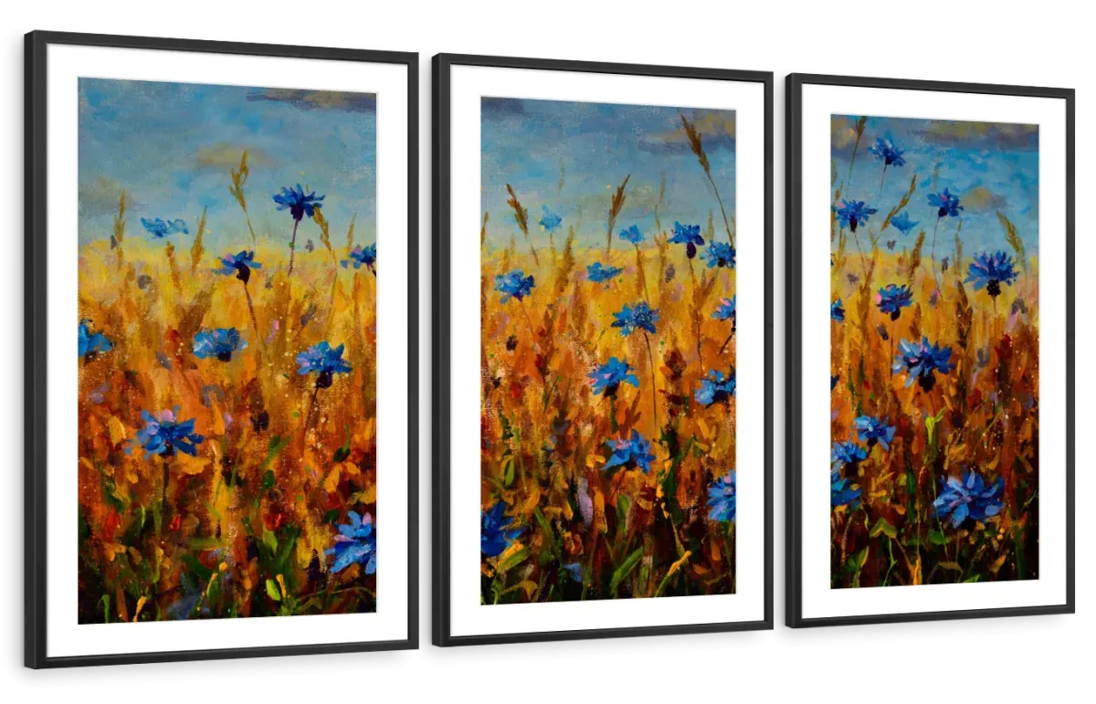 A Field Of Blue Flowers Wall Art