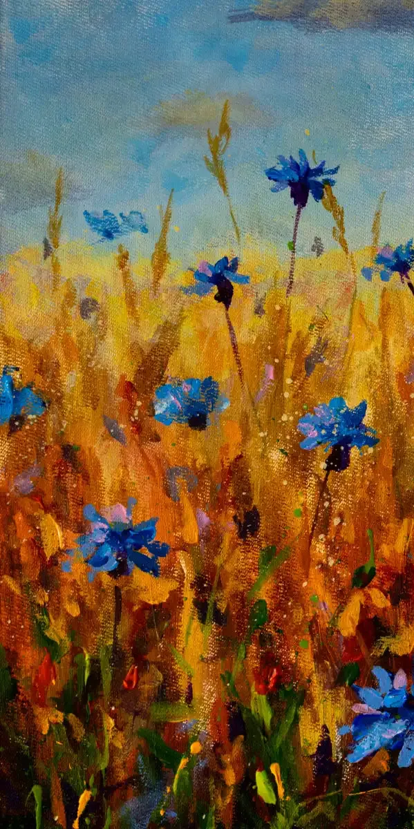 A Field Of Blue Flowers Wall Art