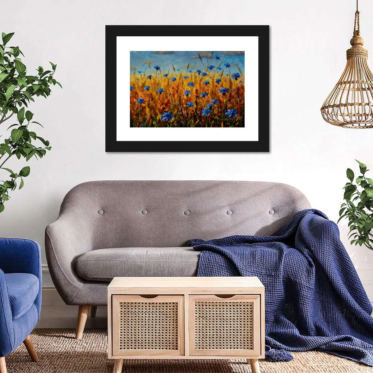 A Field Of Blue Flowers Wall Art