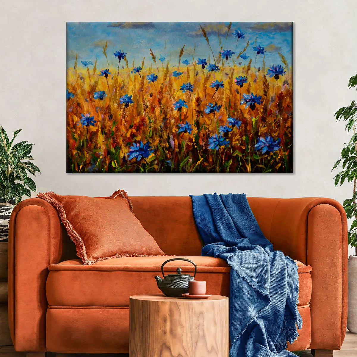 A Field Of Blue Flowers Wall Art