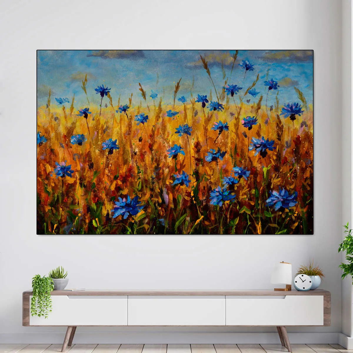 A Field Of Blue Flowers Wall Art