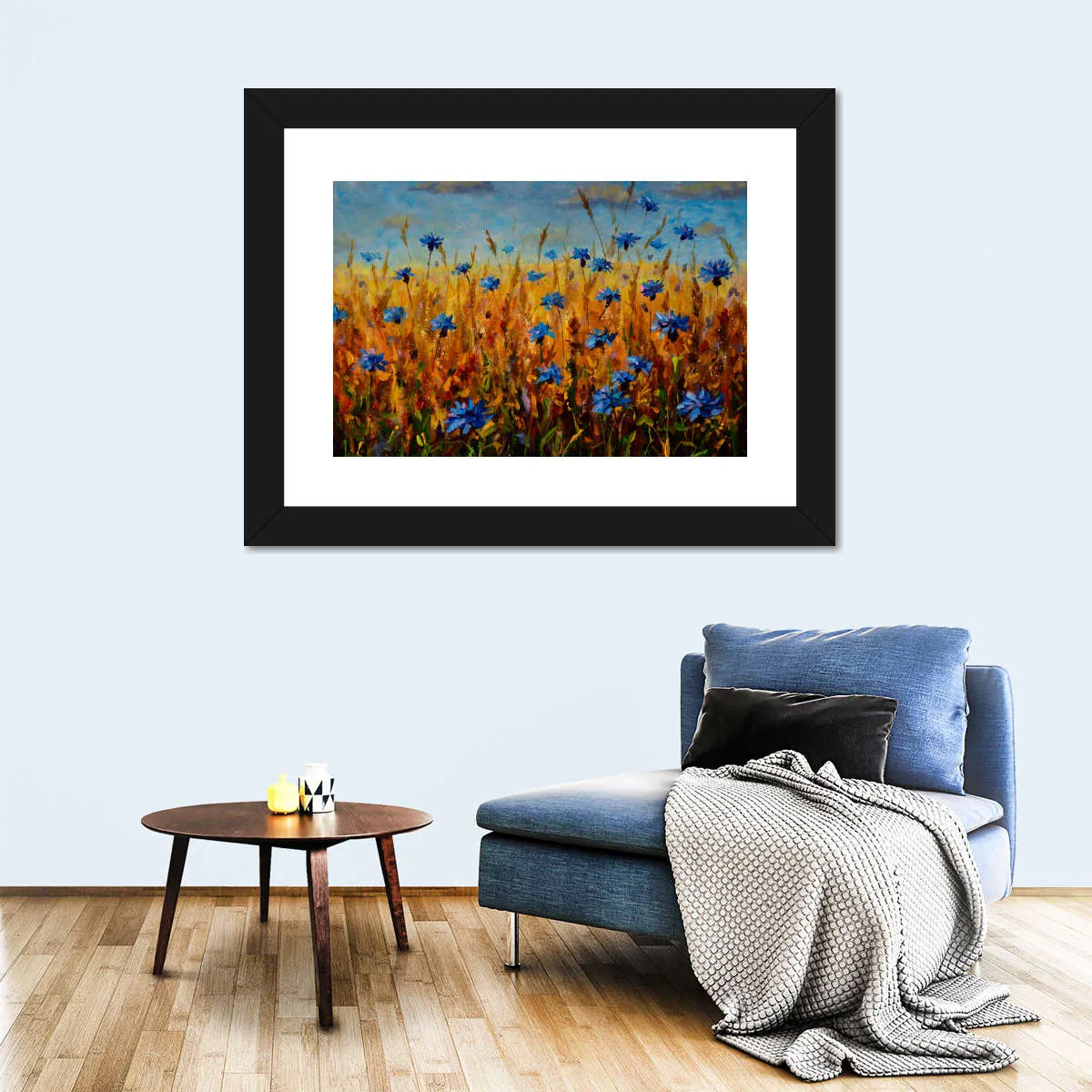 A Field Of Blue Flowers Wall Art