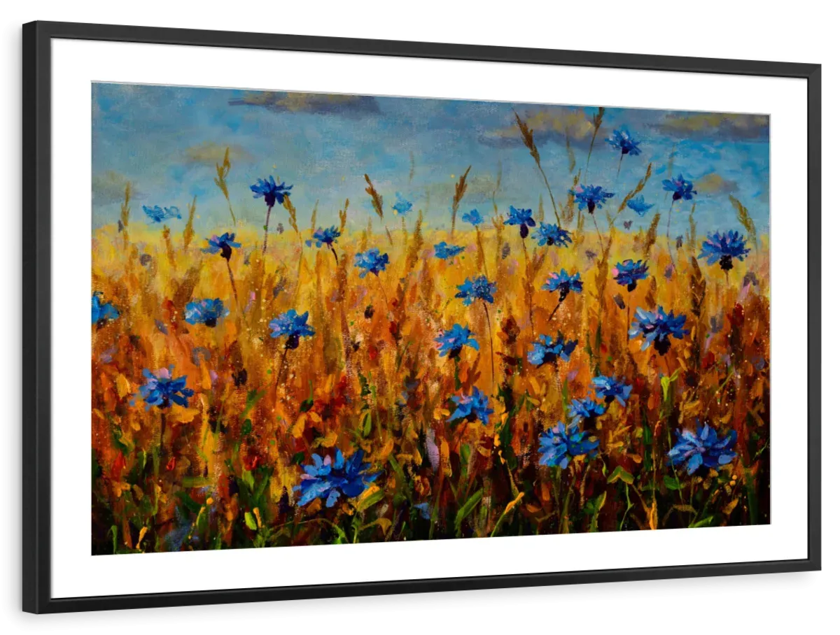 A Field Of Blue Flowers Wall Art