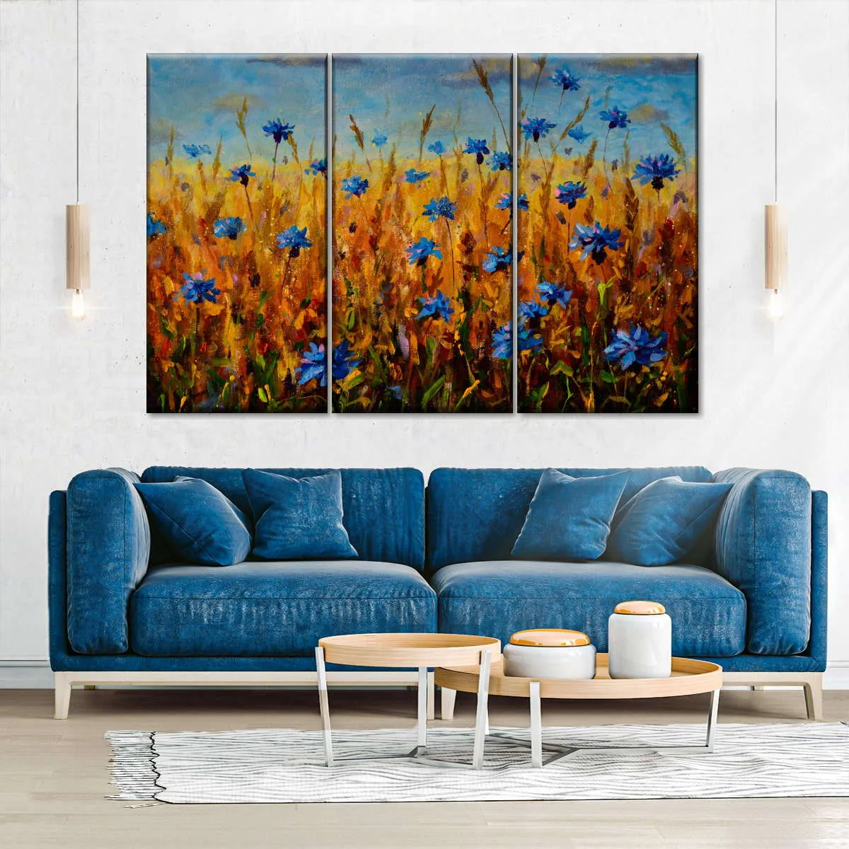 A Field Of Blue Flowers Wall Art