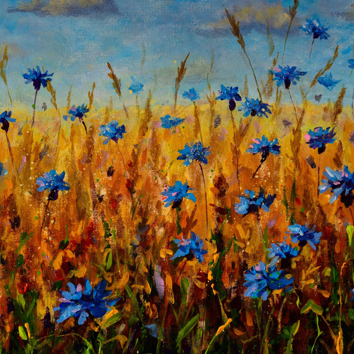 A Field Of Blue Flowers Wall Art