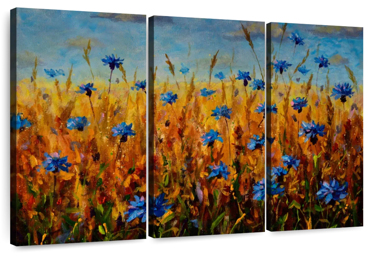 A Field Of Blue Flowers Wall Art