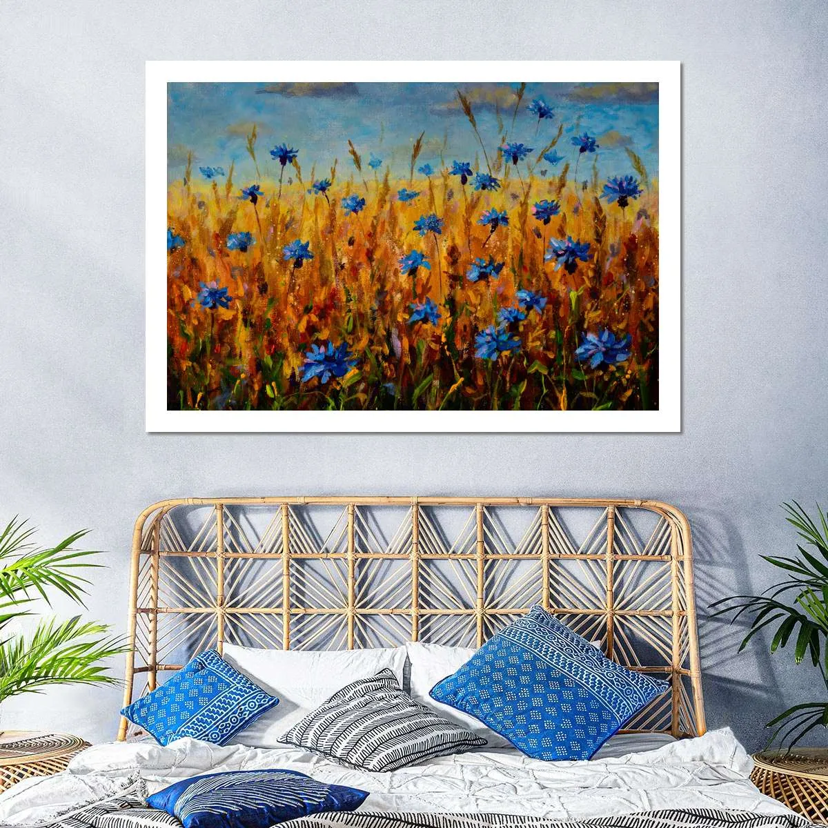 A Field Of Blue Flowers Wall Art