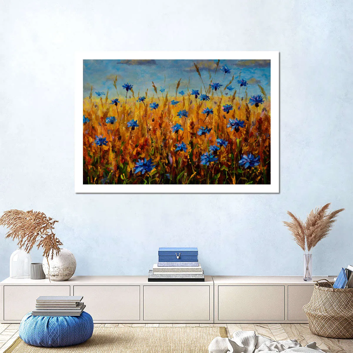 A Field Of Blue Flowers Wall Art