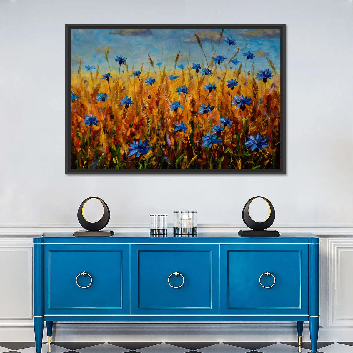 A Field Of Blue Flowers Wall Art