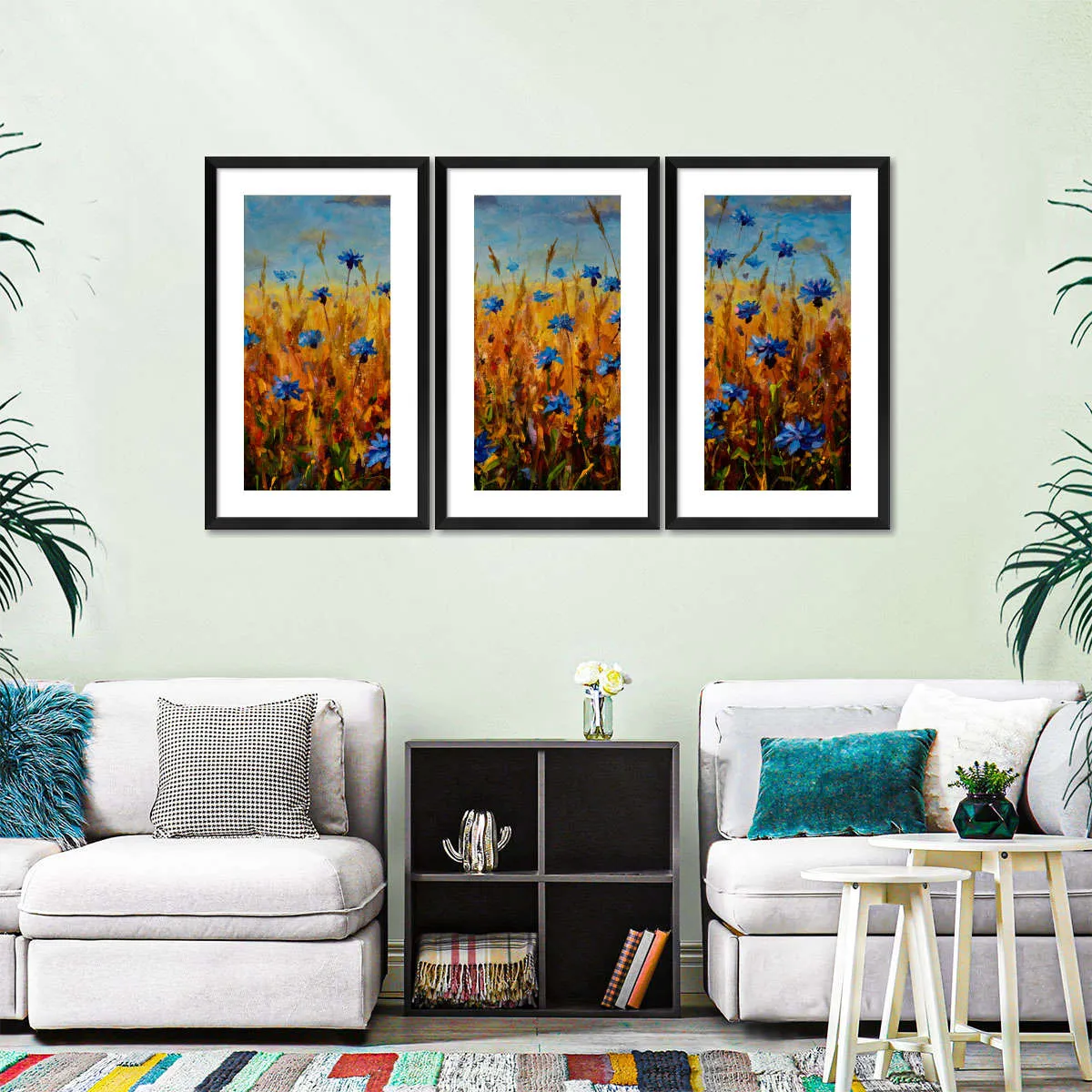 A Field Of Blue Flowers Wall Art