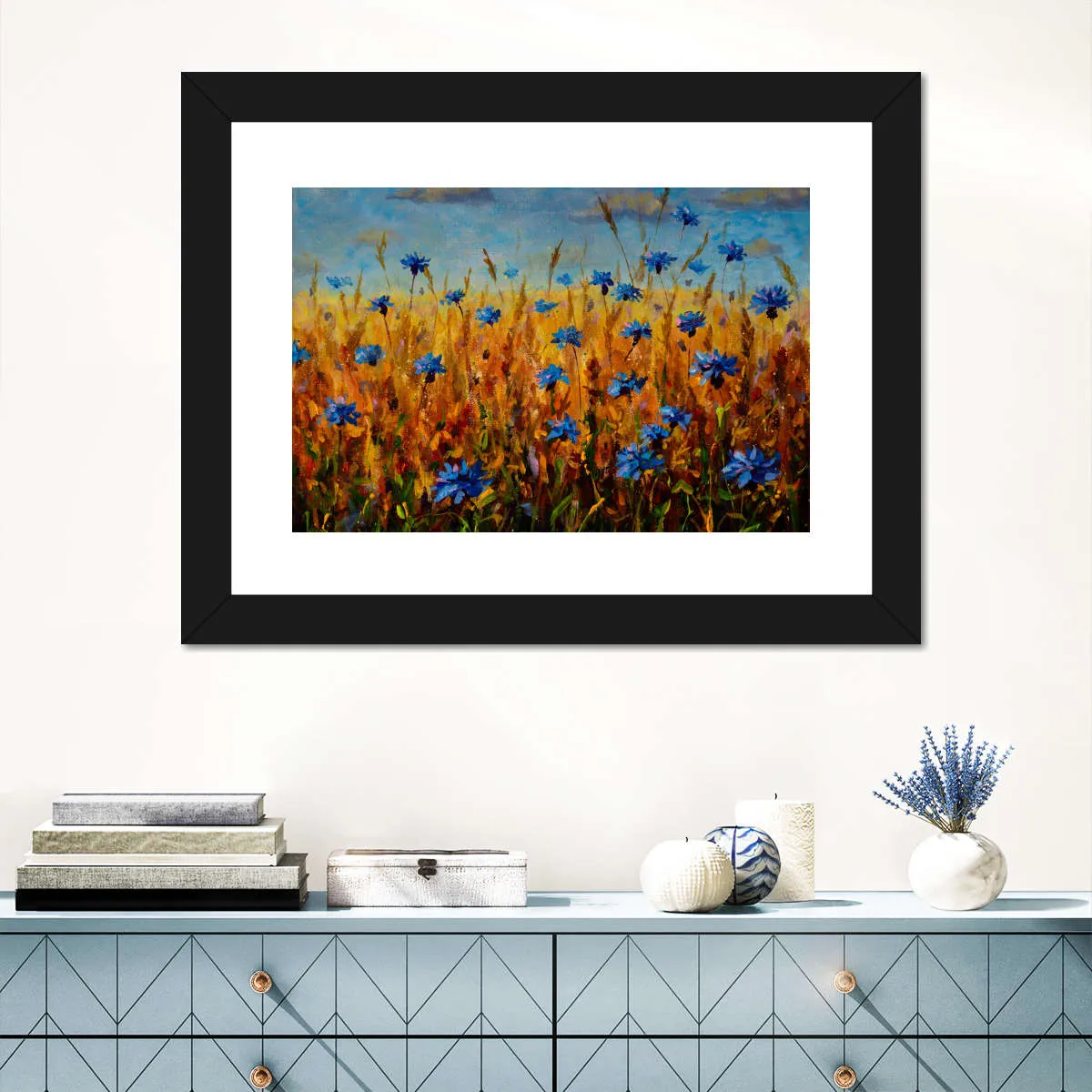 A Field Of Blue Flowers Wall Art