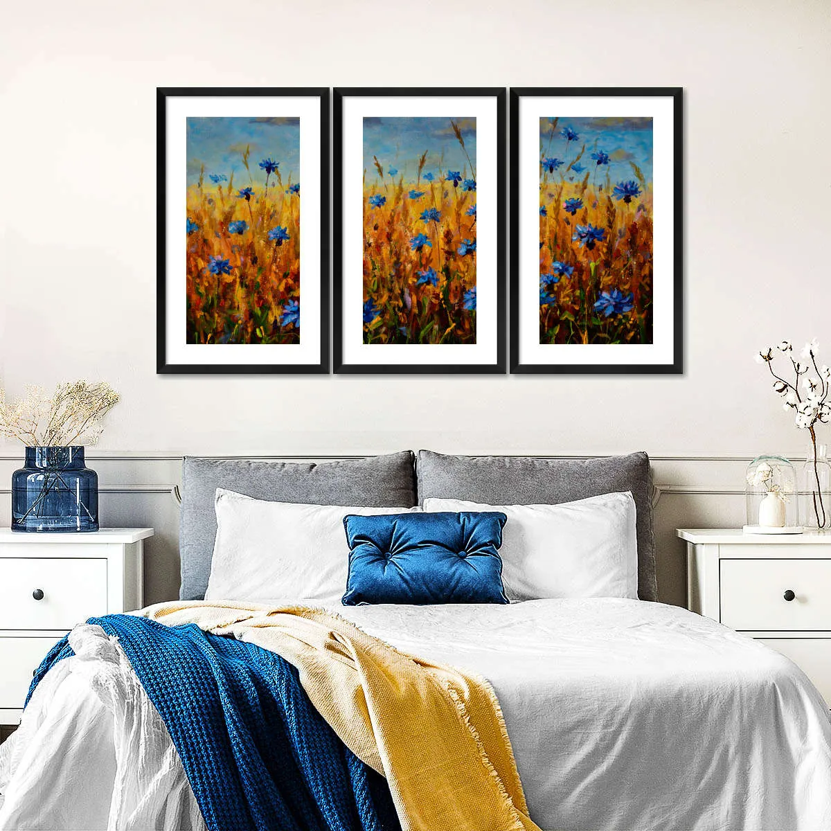 A Field Of Blue Flowers Wall Art