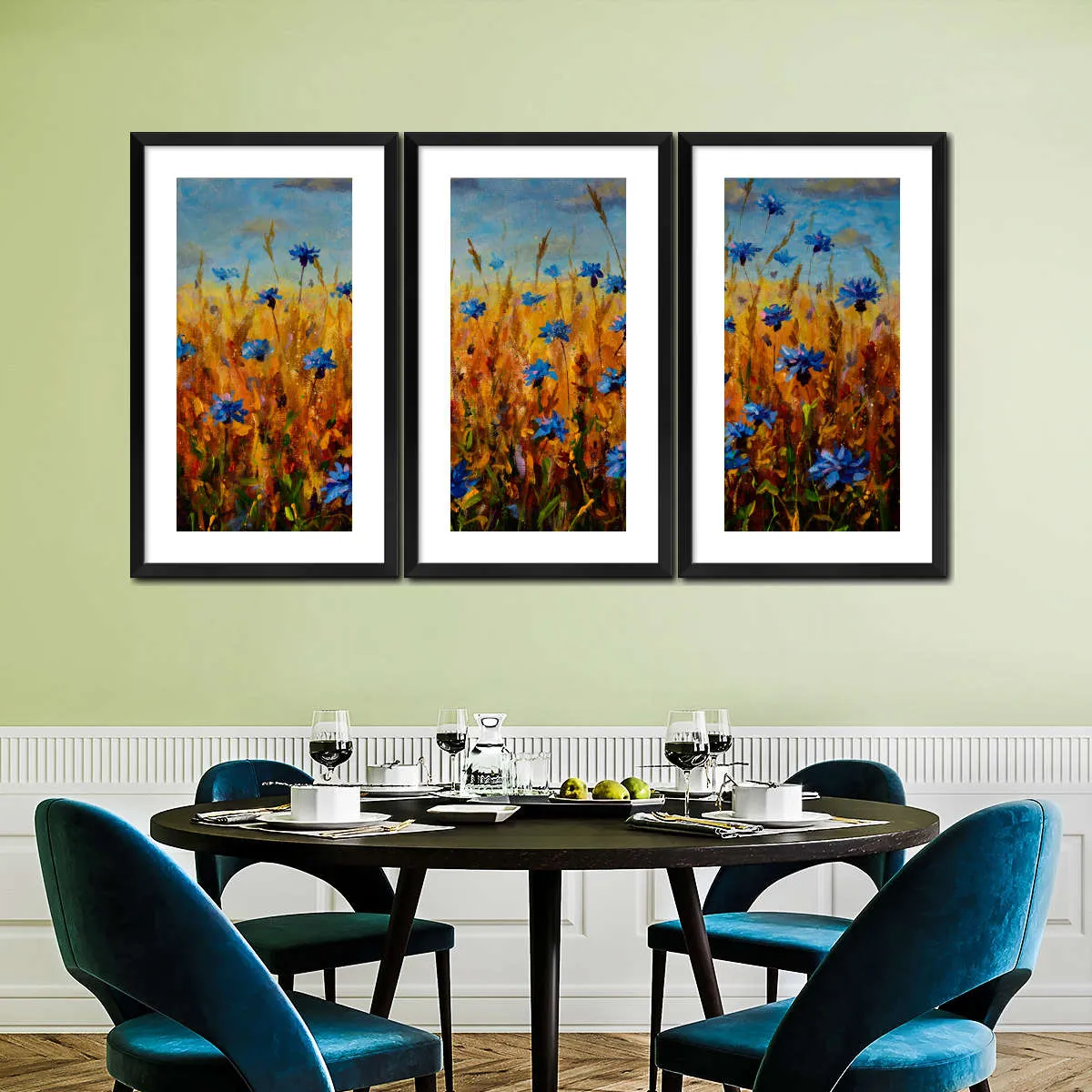 A Field Of Blue Flowers Wall Art