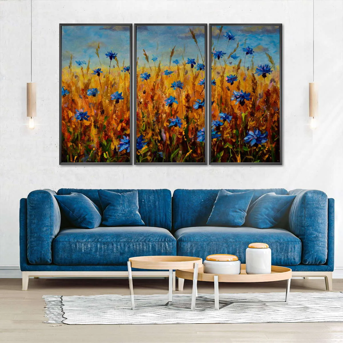 A Field Of Blue Flowers Wall Art