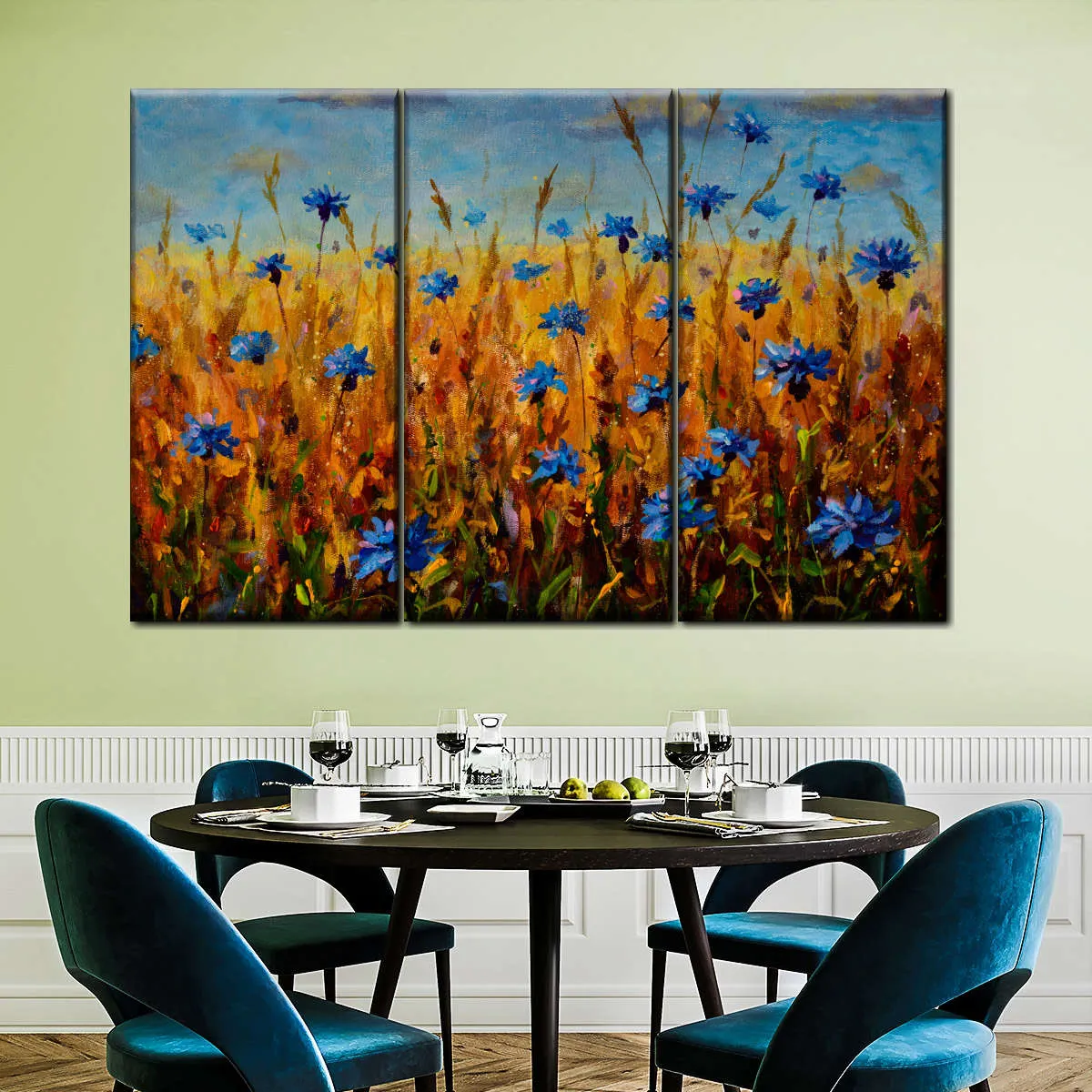 A Field Of Blue Flowers Wall Art