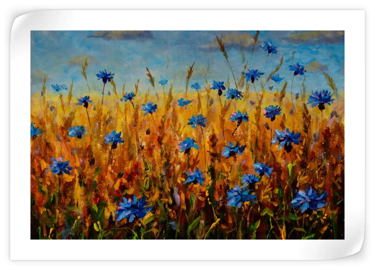 A Field Of Blue Flowers Wall Art