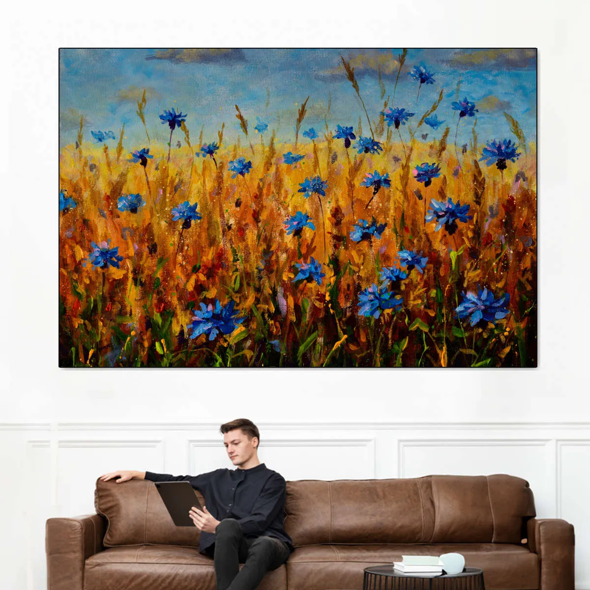 A Field Of Blue Flowers Wall Art