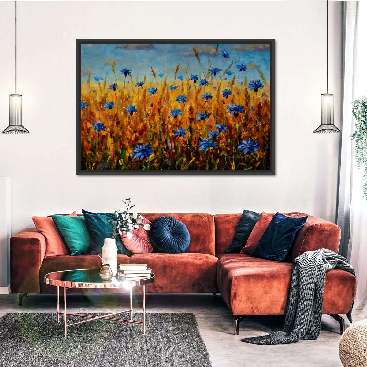 A Field Of Blue Flowers Wall Art