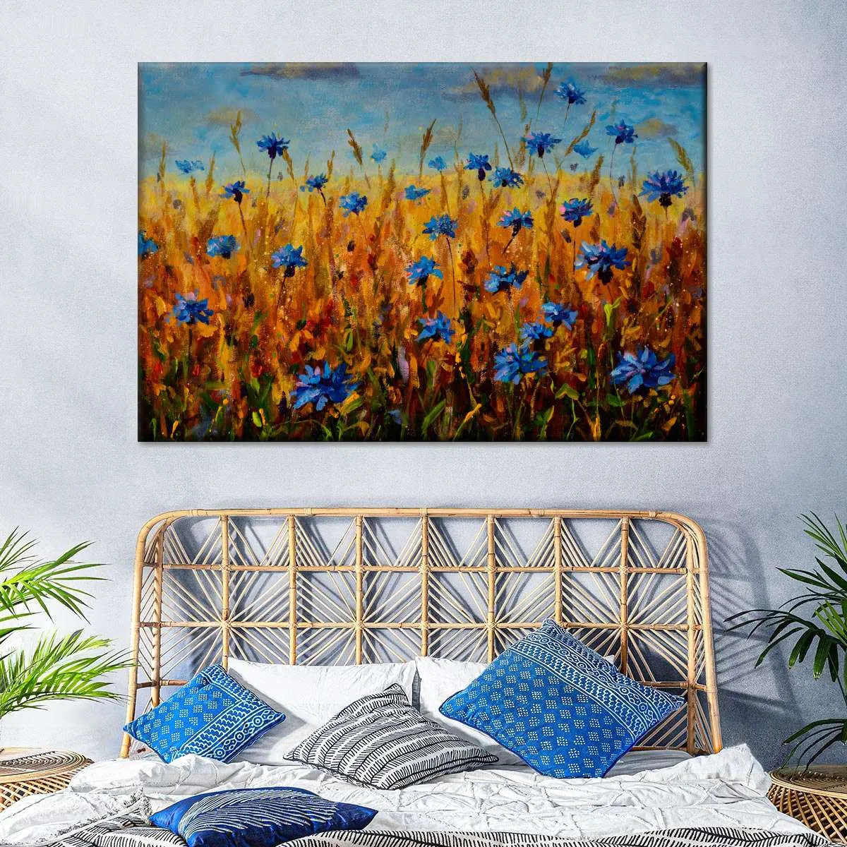 A Field Of Blue Flowers Wall Art