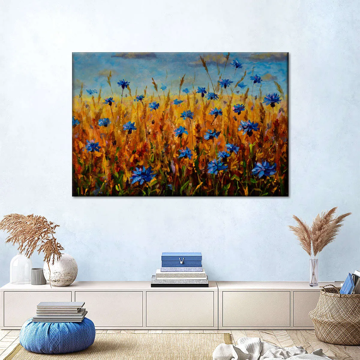 A Field Of Blue Flowers Wall Art