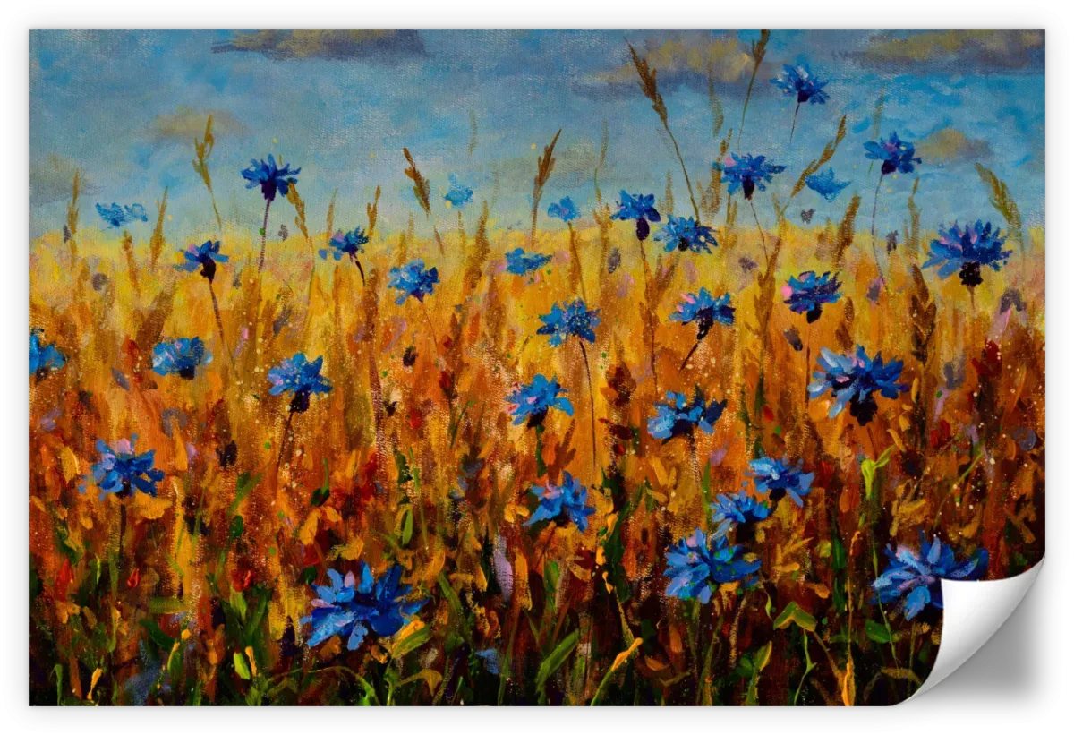 A Field Of Blue Flowers Wall Art