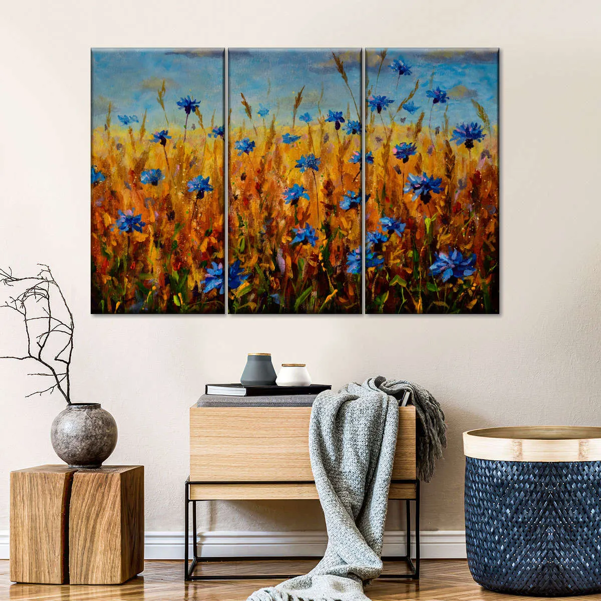 A Field Of Blue Flowers Wall Art