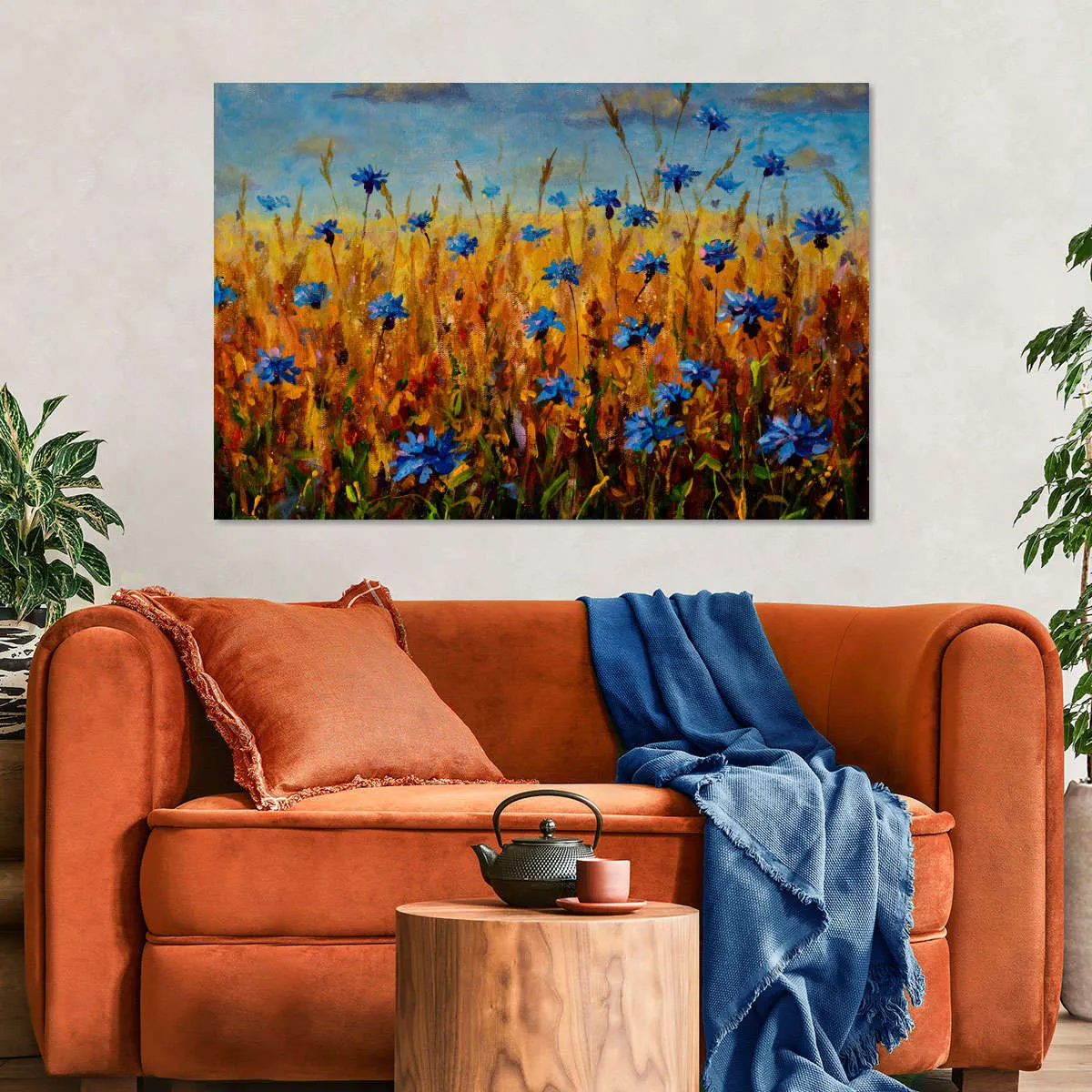 A Field Of Blue Flowers Wall Art