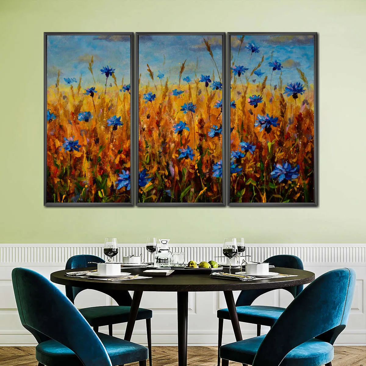 A Field Of Blue Flowers Wall Art